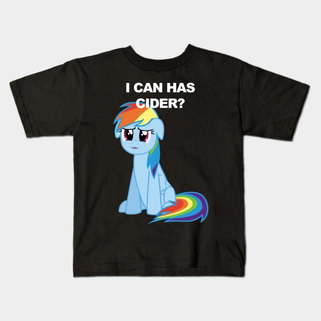 I Can Has Cider? Kids T-Shirt by Pegajen